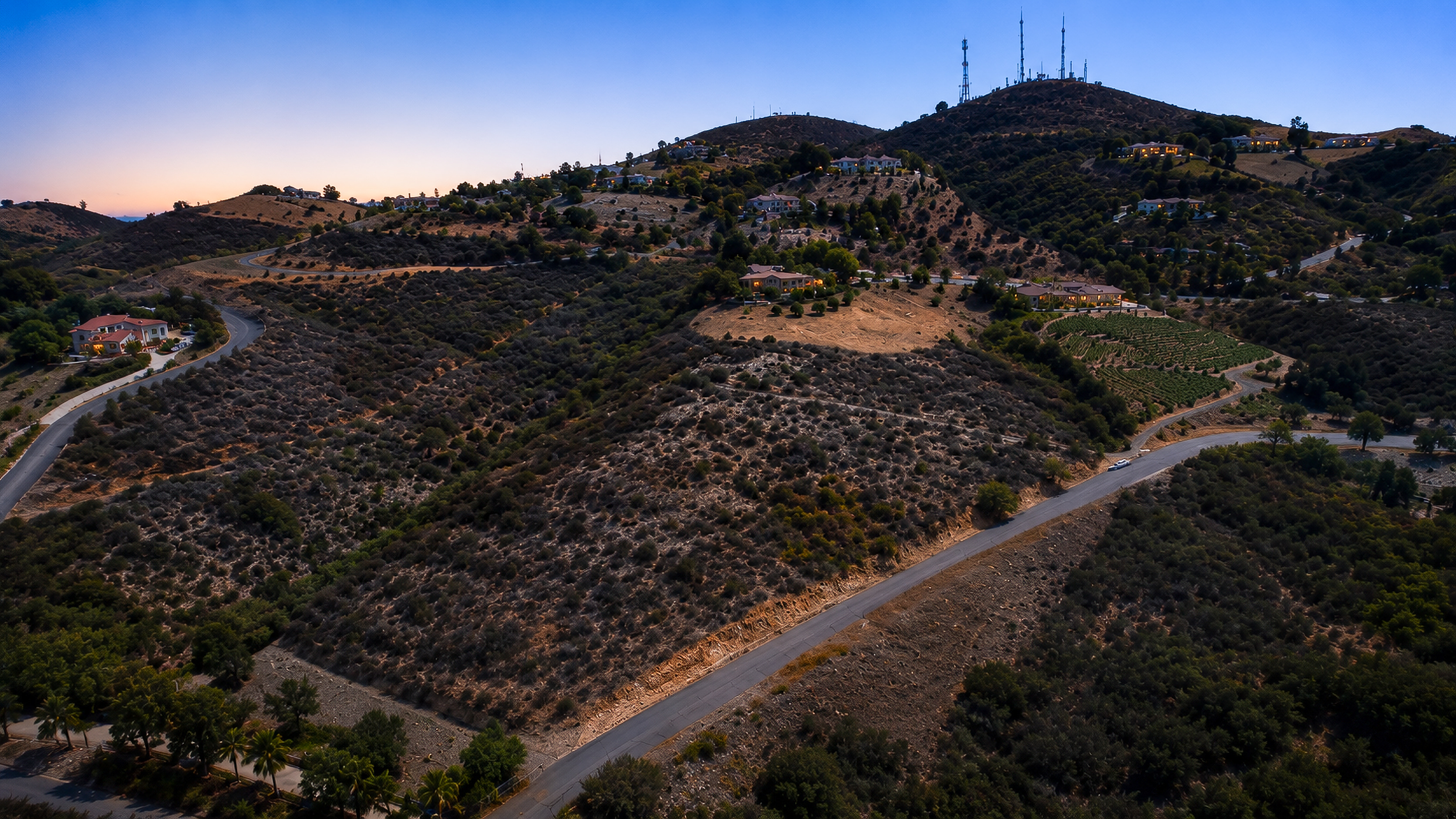Aerial view of Red Mountain Heights in Fallbrook